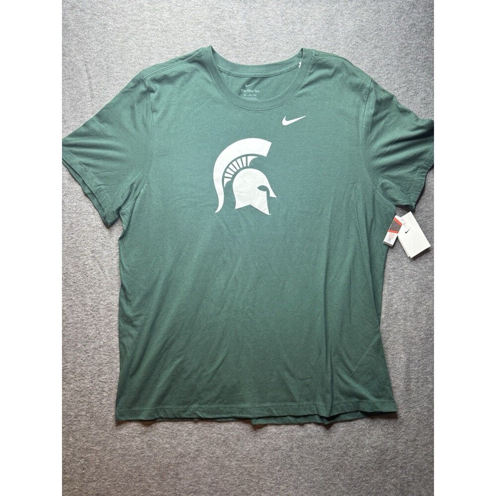 Michigan State Spartans Nike Shirt Mens 2XL Green NCAA Football Dri-FIT Tee NWT